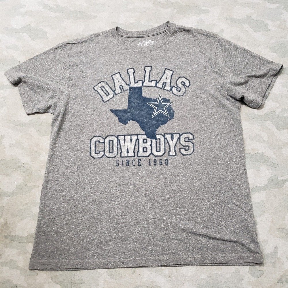 Dallas Cowboys Shirt Mens Large Gray Graphic Tee NFL Football Short Sleeve
